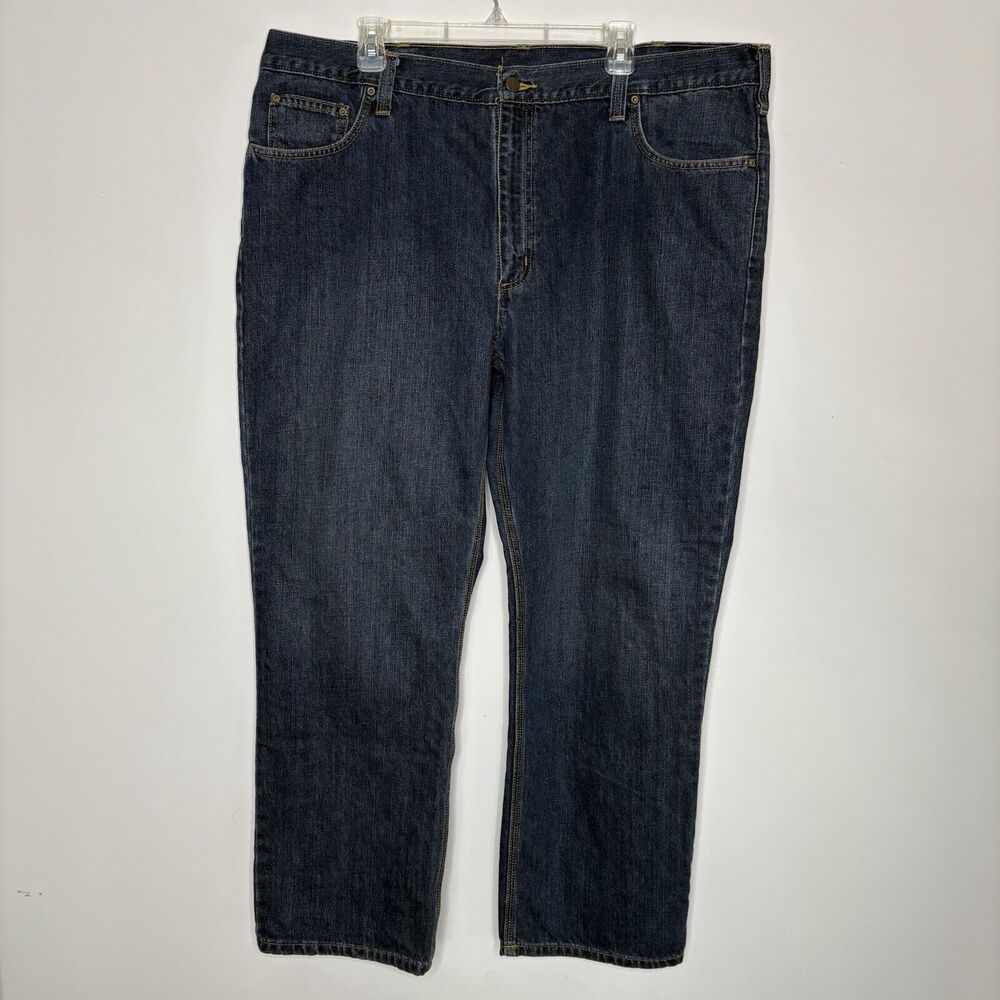 Carhartt Holter Jeans Men's 42X30 Blue Denim Relaxed Fit Straight Work Pants EUC